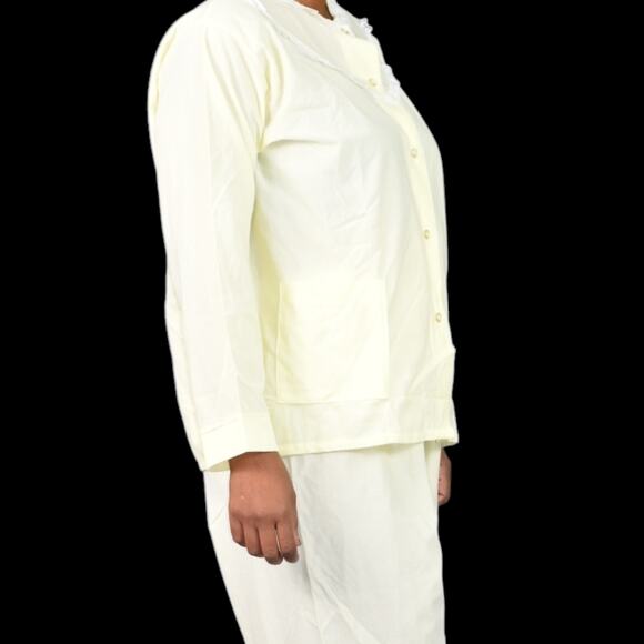 Vintage Katz Pajamas Yellow Pastel Flannel Tricot 60s New Set Embroidery Medium - Picture 9 of 16